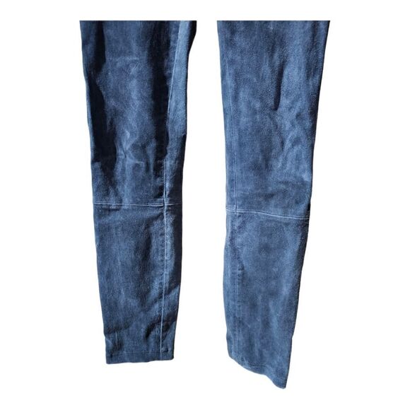 HELMUT LANG Gray Patina Suede Lamb Leather Leggings - Size 4 - Picture 8 of 10